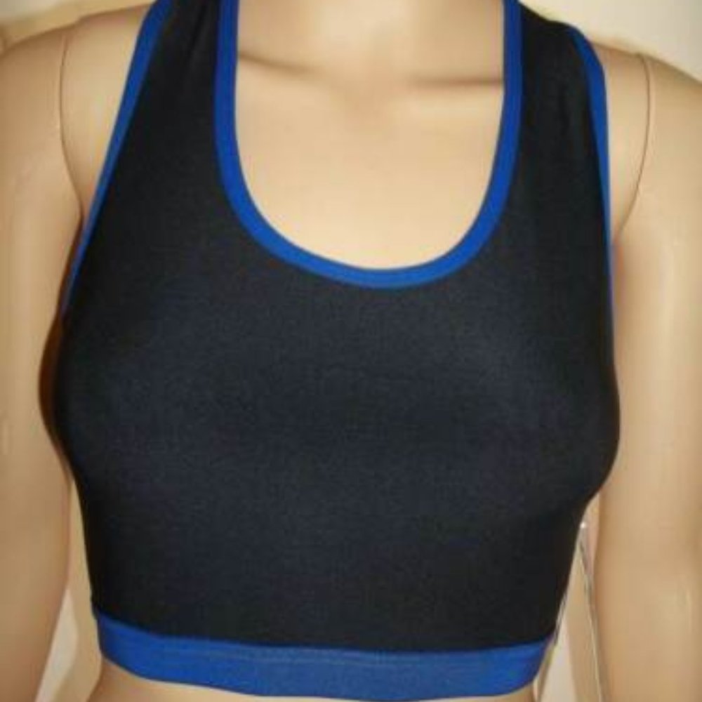Zuzuzen Athletic Sports Womans Top-Black&Blue,Medium-New  with Tag